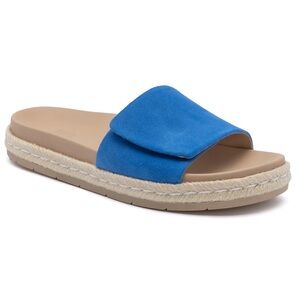 ABEO Isle Slide Sandal in Marina Blue Suede - Size 9